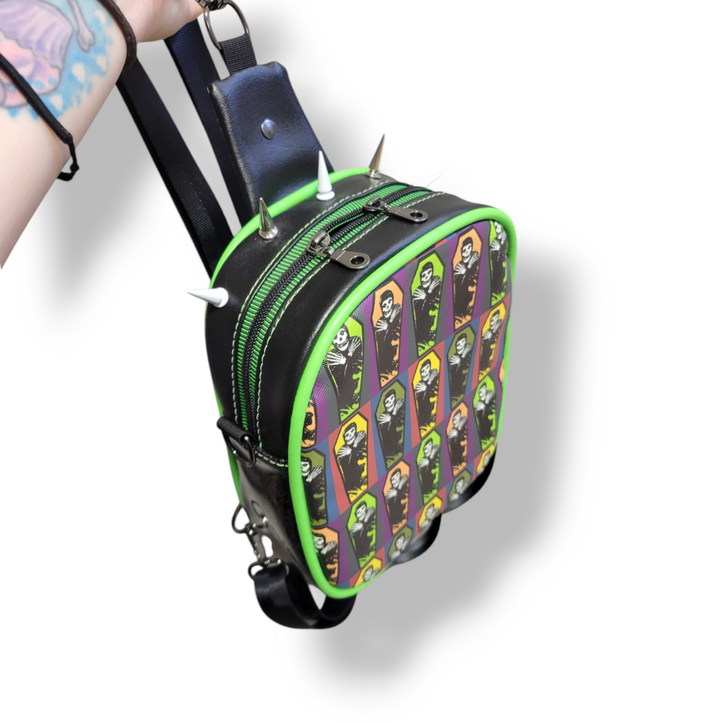 3 in 1 Pebble Bag- Misfits Coffins