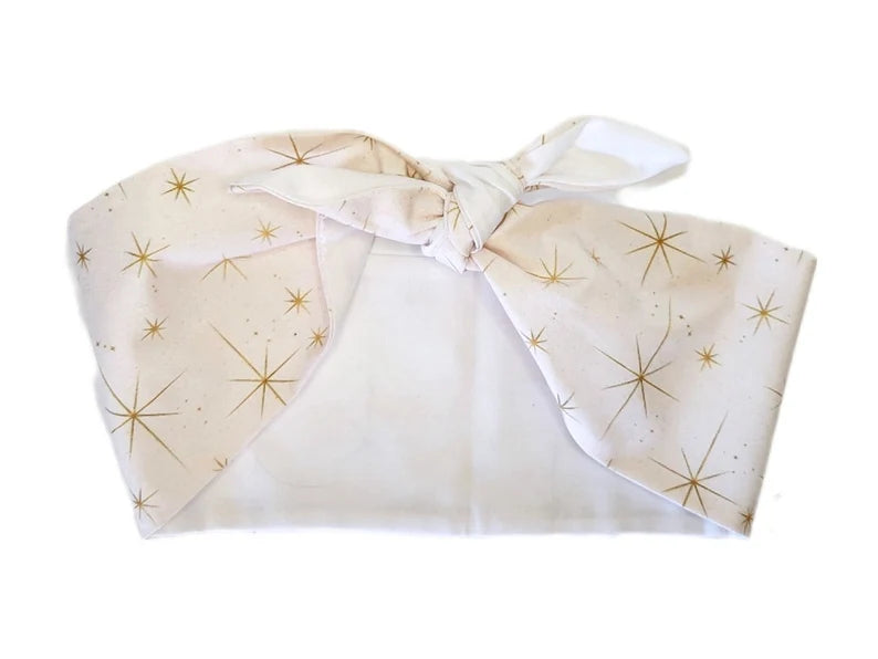 Hair Wraps- Gold Starburst Print