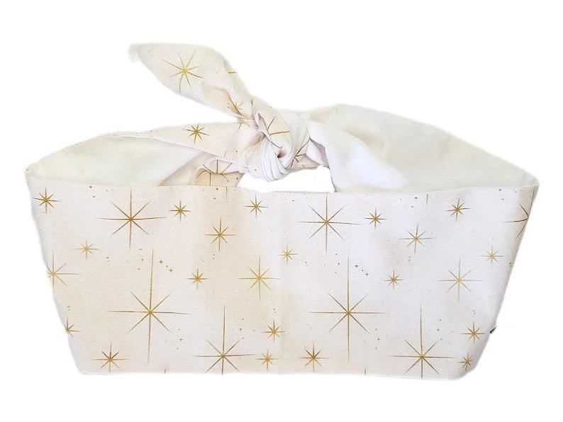 Hair Wraps- Gold Starburst Print