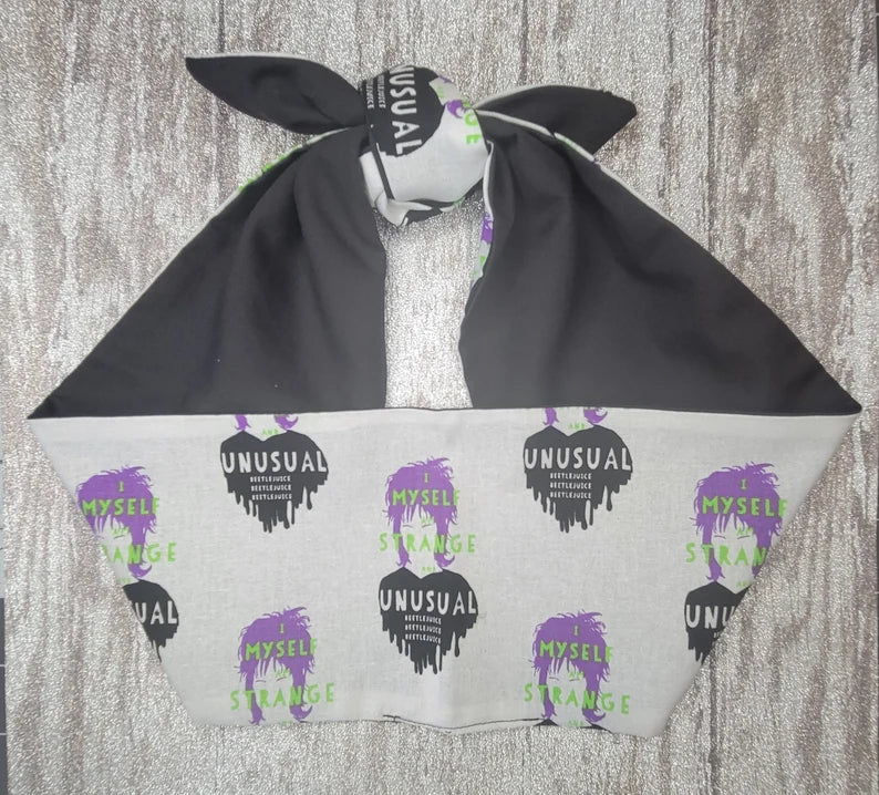Hair Wrap- White Strange and Unusual Print