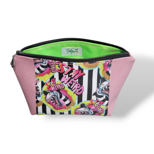 Vinyl Cosmetic Bag - Stay Weird Sand Worms Pink