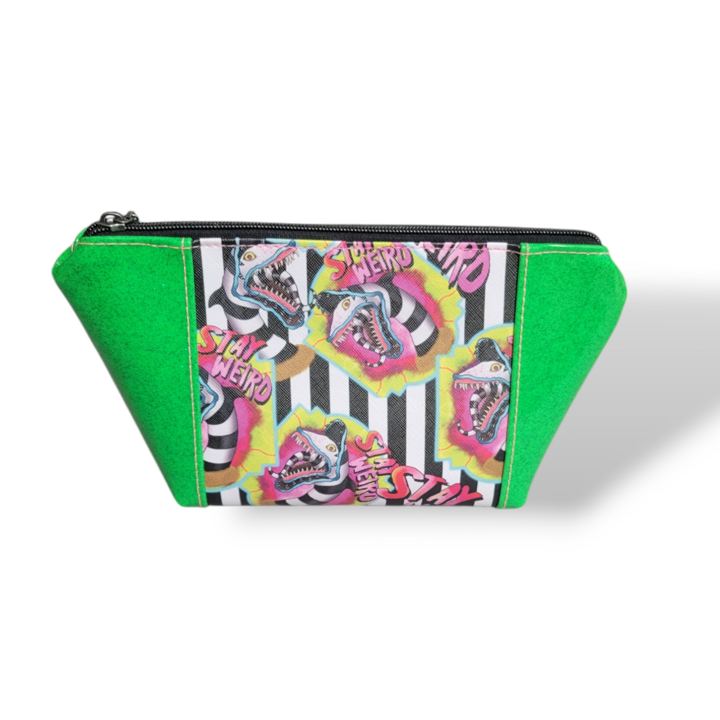 Vinyl Cosmetic Bag - Sand Worms Green