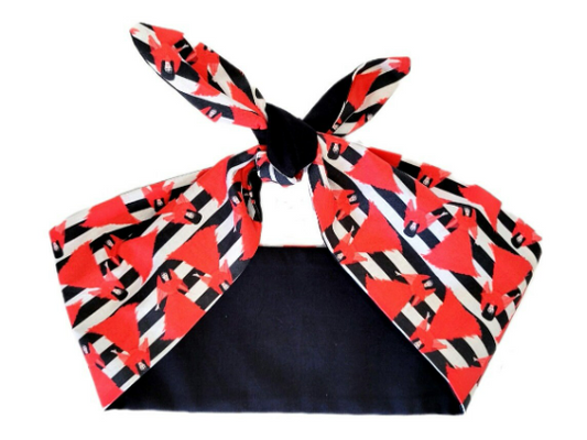 Hair Wrap- Lydia Red Dress Print