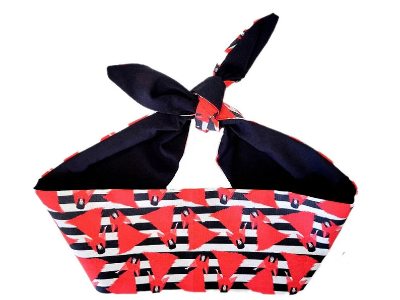Hair Wrap- Lydia Red Dress Print