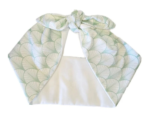 Hair Wraps- Mint Scallop Mid Mod Print
